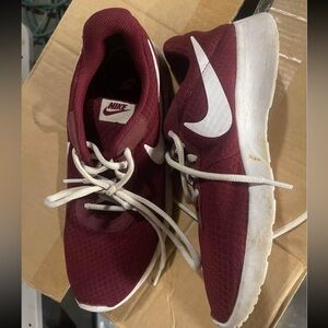 Nike Burgundy and White Athletic Shoes